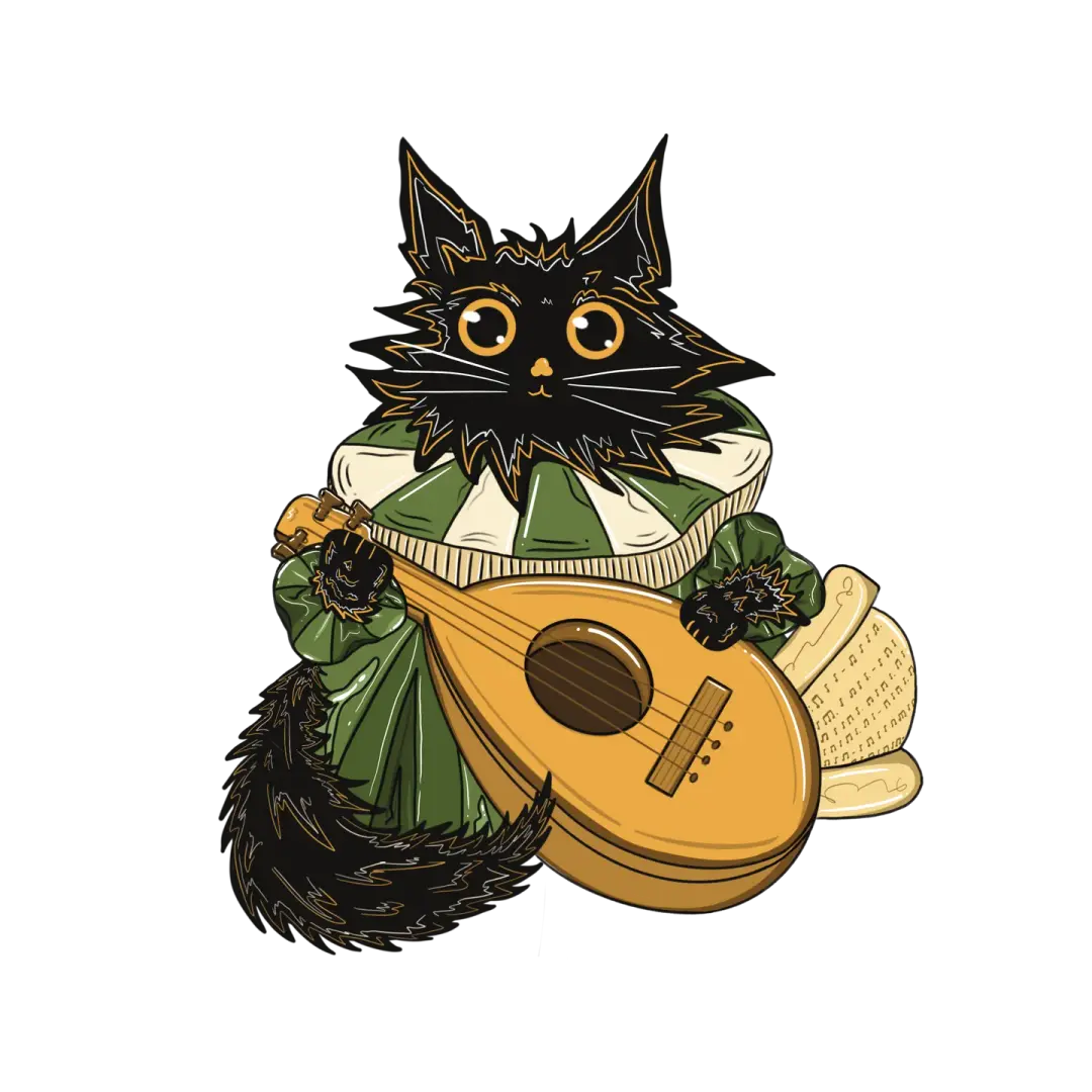 Bard Cat Vinyl Sticker
