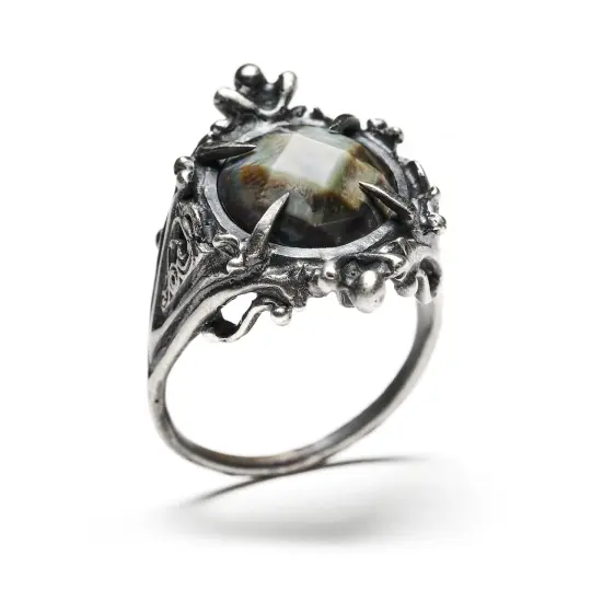 The Petite Pythia Ring II. Rose Cut Black Mother of Pearl . *Limited*