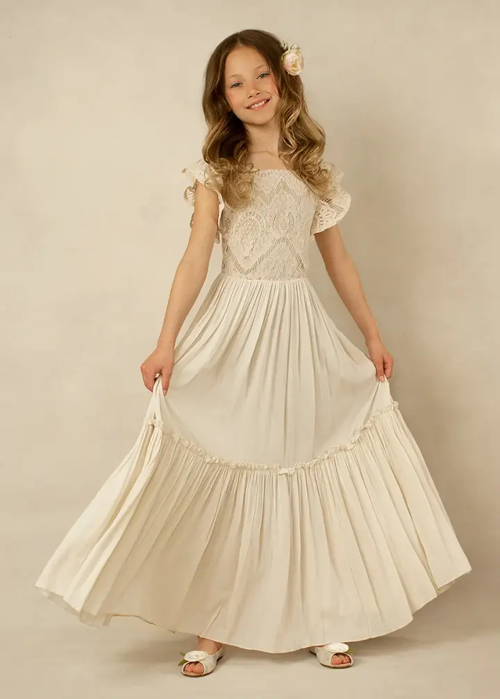 Macy Flower Girl Dress in Cream