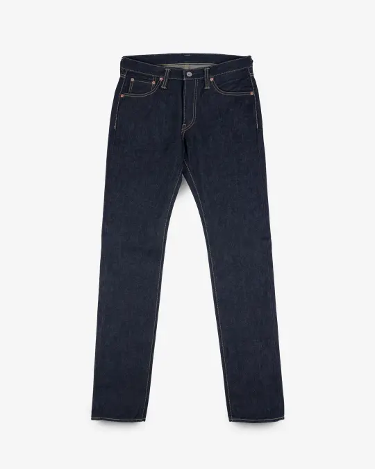 14oz Broken Twill Selvedge Denim Slim Tapered Cut Jeans - Indigo