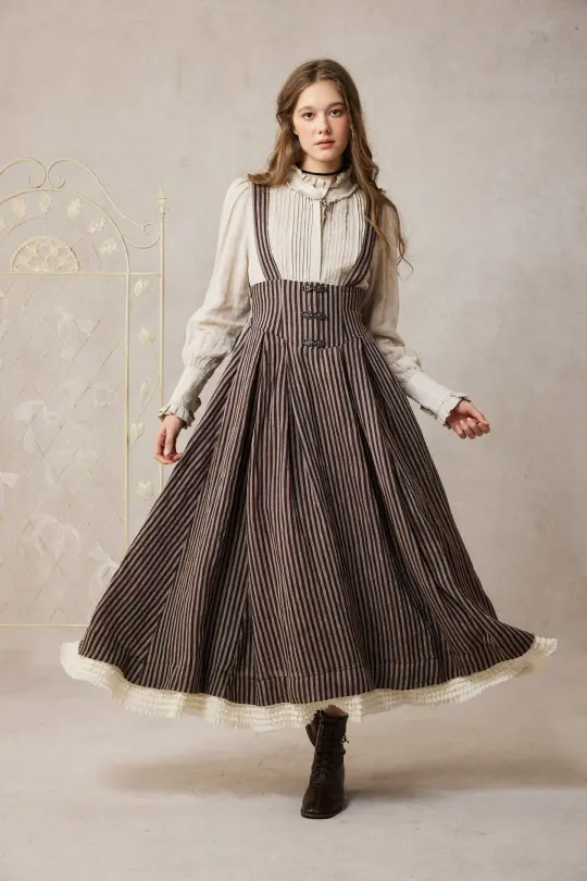 Clarise 22 | Retro Linen Skirt