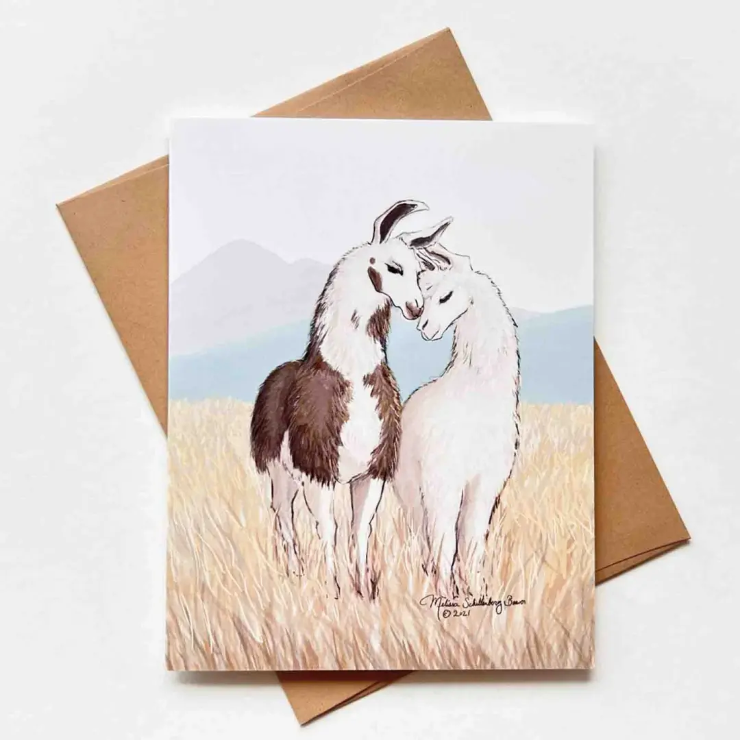 Llamas in Love Card, Wholesale 6 Pack