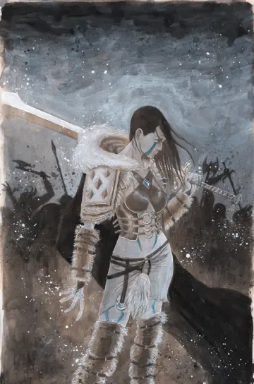RAYNA #1 COVER 11x17 PAINTING
