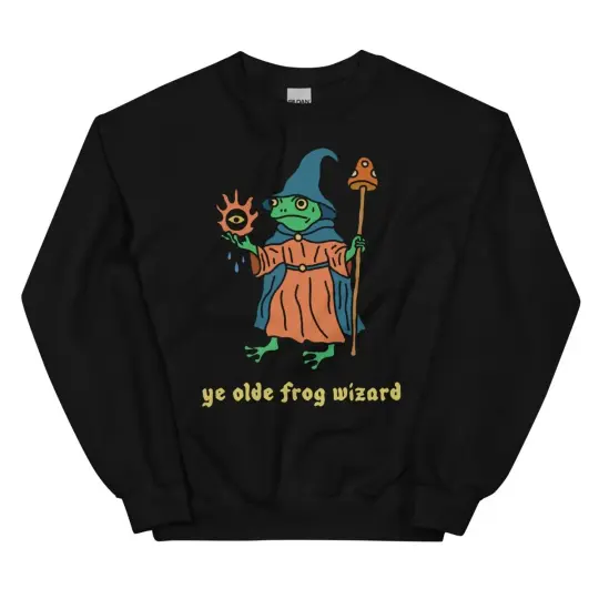 ye olde frog wizard 2.0 sweatshirt black