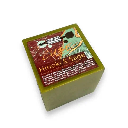 Hinoki & Sage CUBE! 2.0  Preshave Soap | Contains Rose Clay, Prickly Pear Oil, Sweet Almond Oil, Aloe & More!