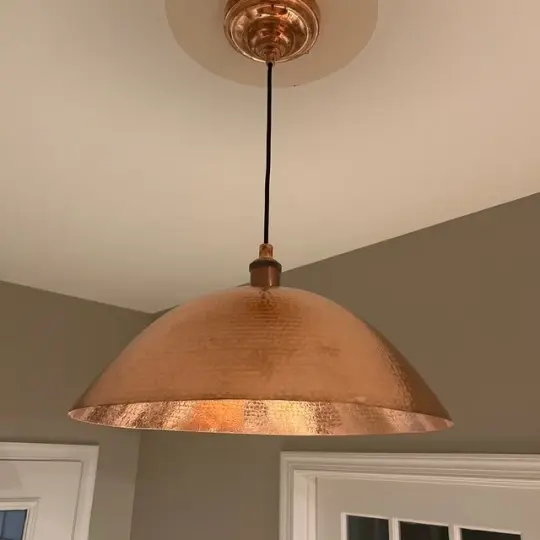 Solid Copper Pendant Light - Hammered Copper Pendant ligh