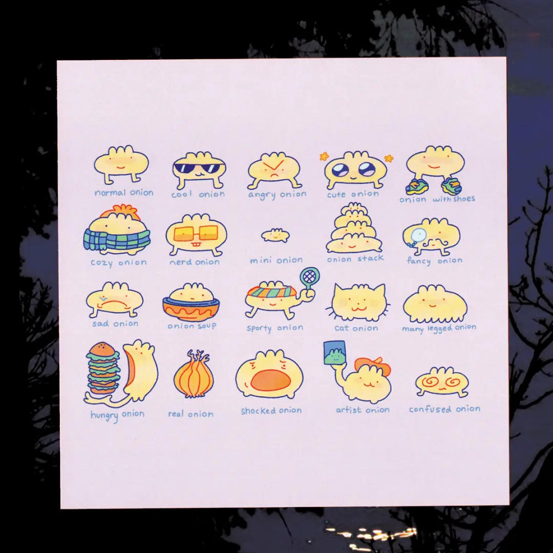 many onions print