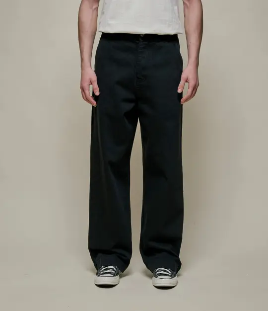 1940s Cotton Twill High Rise Wide Leg Chino