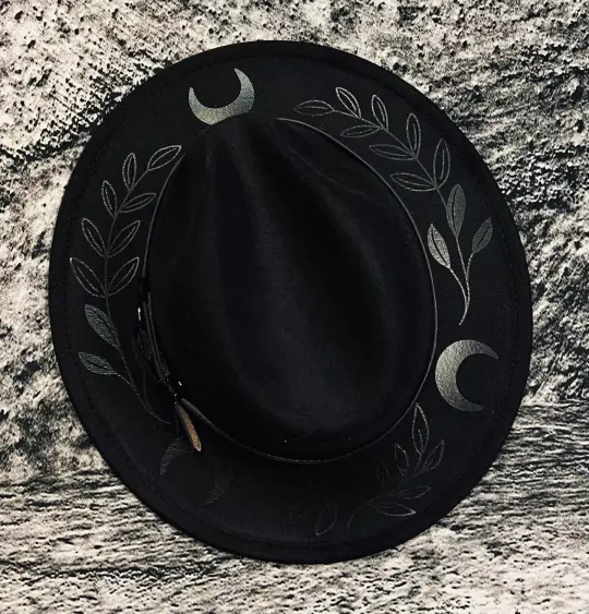 Black Fern Moon Vegan Felt Hat