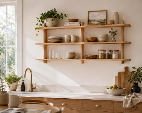 Wooden Wall Shelf – Scandinavian 3-Tier Birch Plywood Shelf