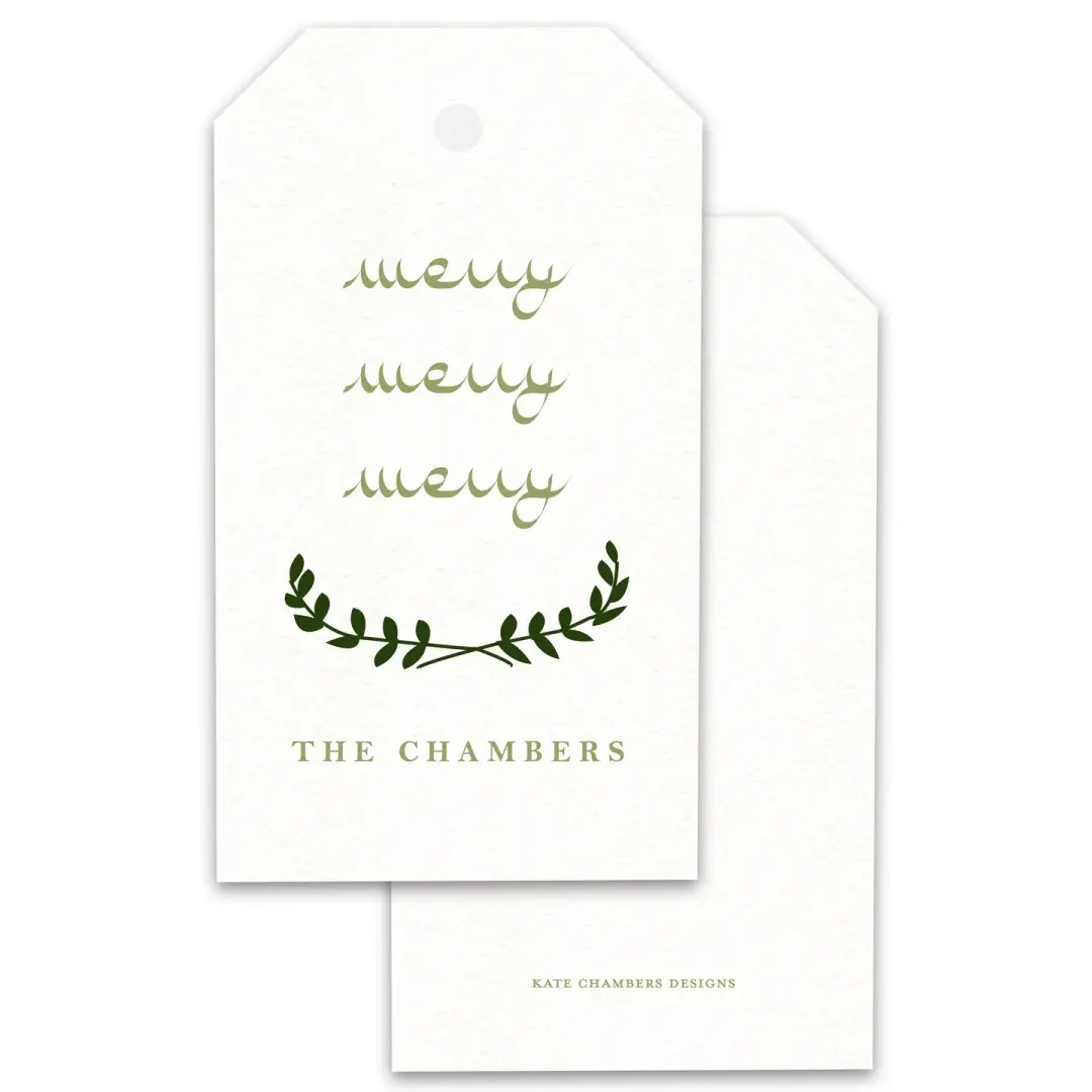 Merry Merry Merry Christmas Holiday Gift Tag