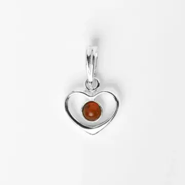 Simple Amber Heart Pendant