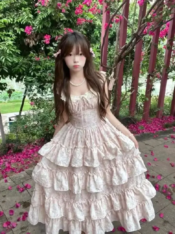 Sweet Ruffled Women's Prom Gown Blush Pink Maxi Evening Dress Birthday Dress — Fall Outfit 2026 New  RS3422