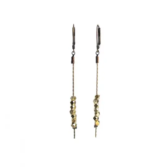 Faceted Bead Earrings - Gold Plated
