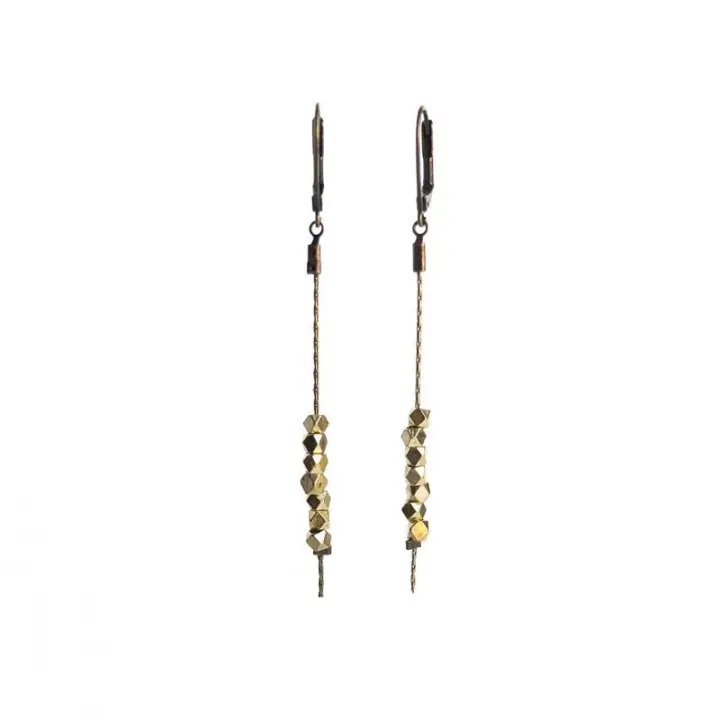 Faceted Bead Earrings - Gold Plated