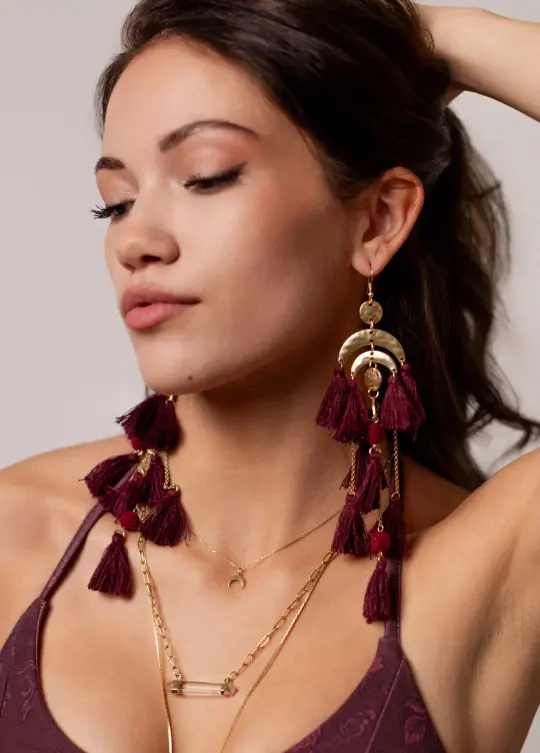 Pomla Earrings in Burgundy
