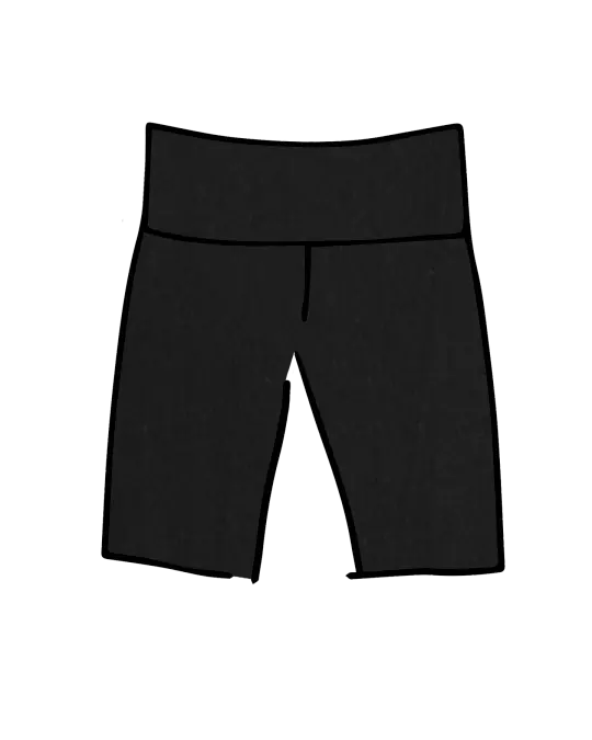 High Rise Bike Shorts Plain Black