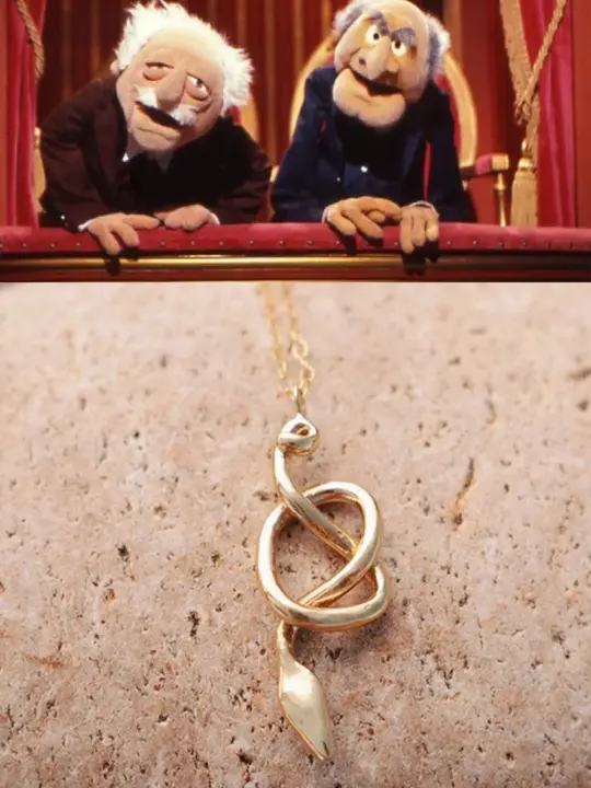 Nyoka Knotted Snake Necklace - Brass