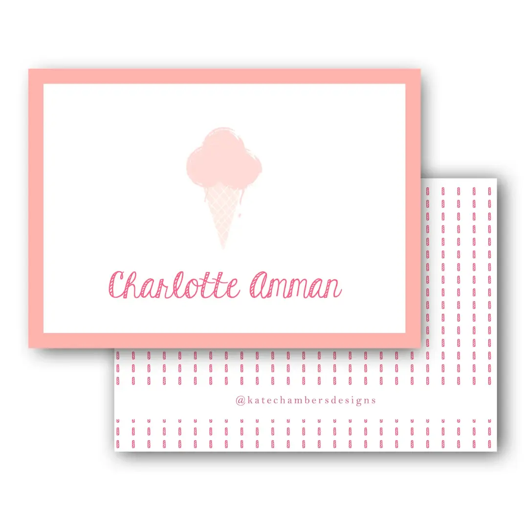 Pink Ice Cream Cone Enclosure Card