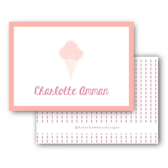 Pink Ice Cream Cone Enclosure Card