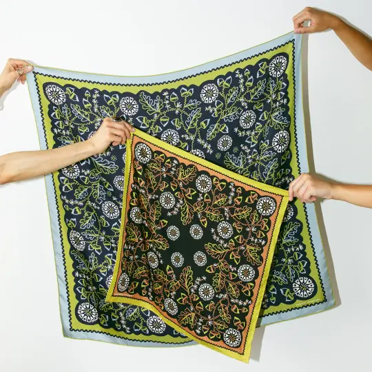 Twofer Silk Scarf - Acorn