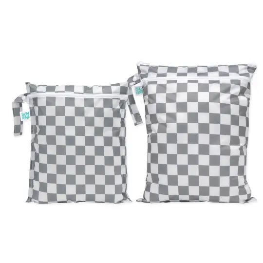 Wet Bag + Wet/Dry Bag Set: Charcoal Check