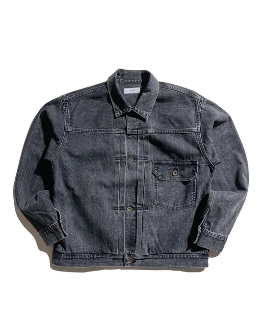 marka Type 1 Denim Jacket Organic Cotton 13.5oz Selvedge Denim Faded Black