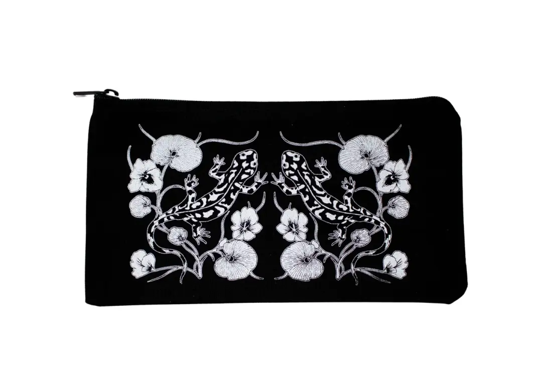 Salamanders and Nasturtium Pencil Pouch