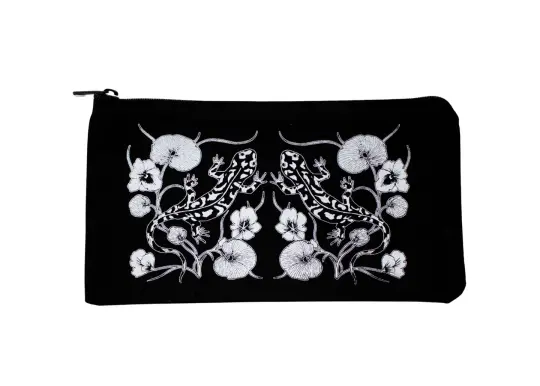 Salamanders and Nasturtium Pencil Pouch