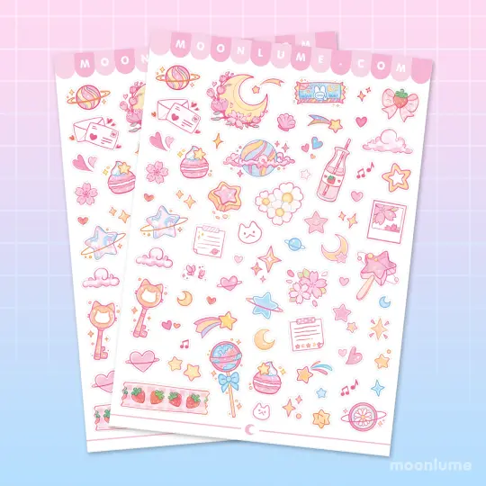 Pink Aesthetic - matte vinyl sticker sheet