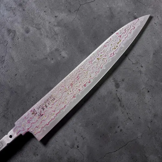 Hatsukokoro Kujaku V-Toku2 Rainbow Damascus Petty 150mm No Handle