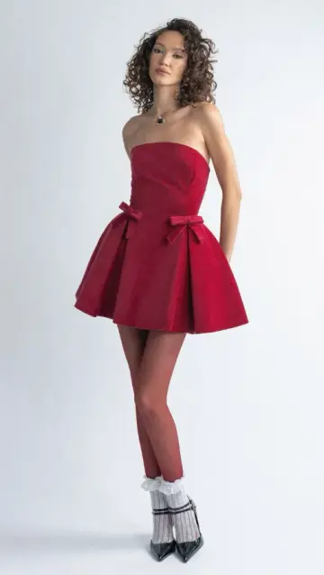 Minimalist Satin Women's Homecoming Dress Red Corset Short Prom Dress Party Dress RS2616