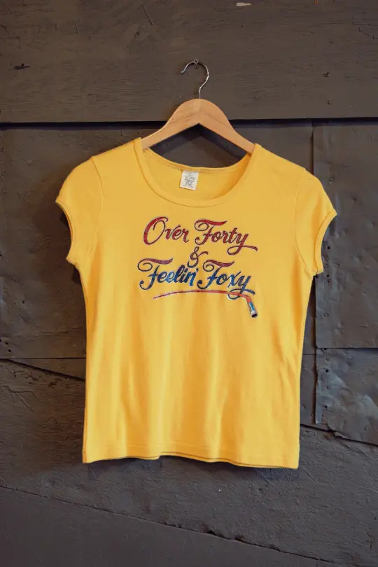 Vintage 70's Over Forty & Foxy Baby Doll Tee