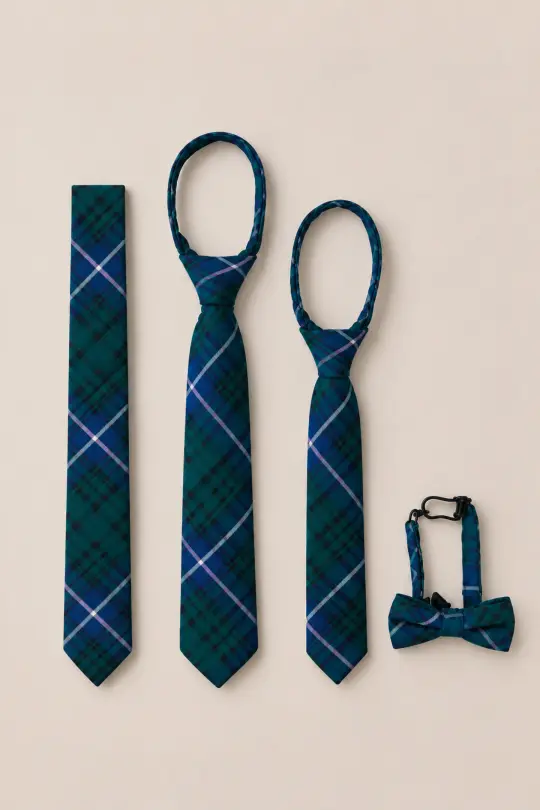 Ties in Emerald Plaid