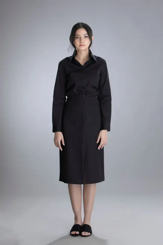 Working Girl Black Long Sleeve Shirt