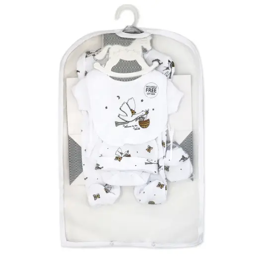 Rock A Bye Baby Boutique Baby's Stork 5 Pc Layette Gift Set NB