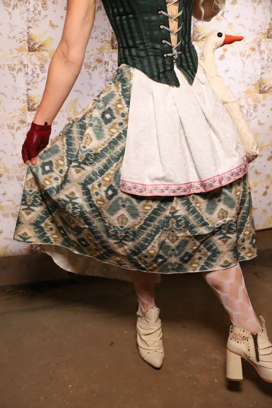 Hobbit Tulip Skirt + Apron ONLY in Emerald Patina - Oktoberfest Sets Collection