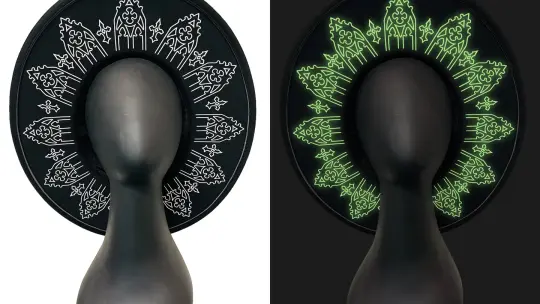 Wrought Iron Glow-in-the-Dark Vegan Felt XL Wide Brim Hat