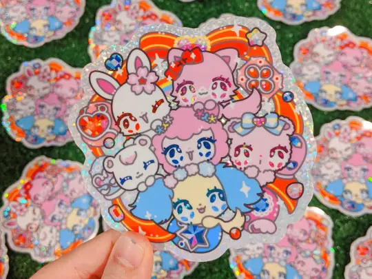jeweled critter besties wreath waterproof sticker