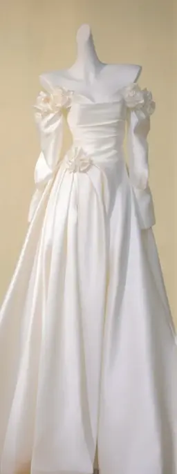 White one-shoulder elegant slim satin A-line maxi bridal dress R5823