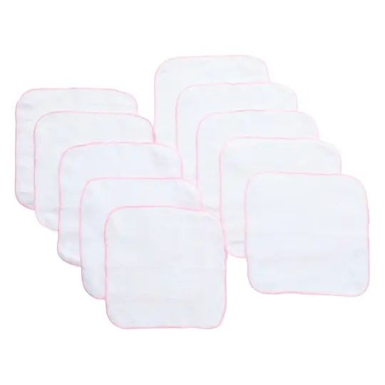 necessities by tendertyme Baby Boys and Girls 10 Pack Terry Baby Washcloths, Pink