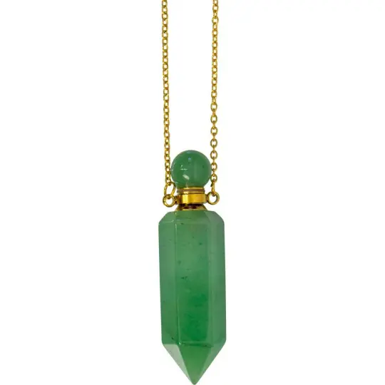 Green Aventurine Perfume Bottle Necklace