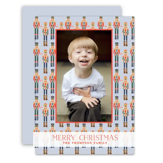 Watercolor Nutcracker Soldier Holiday Card #1