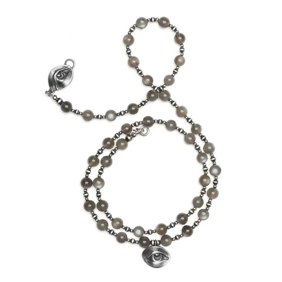 Eye of Protection. Gray Moonstone. Ritual Strand.