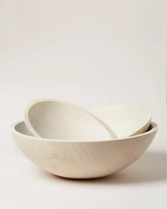 Crafted Wooden Bowls - White
