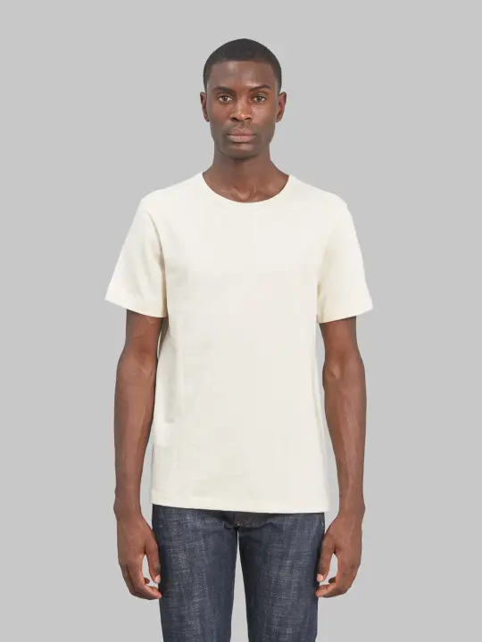 Merz b. Schwanen 215 2-Thread Heavyweight 7.2oz Crewneck Loopwheeled Classic Fit T-Shirt Nature