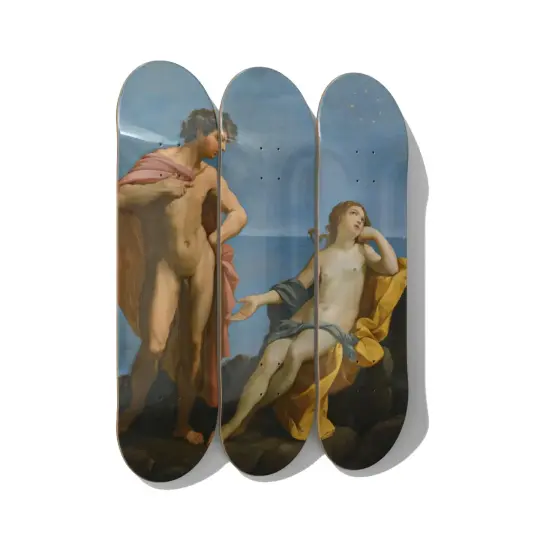 Titian Bacchus and Ariadne Skateboard Triptych