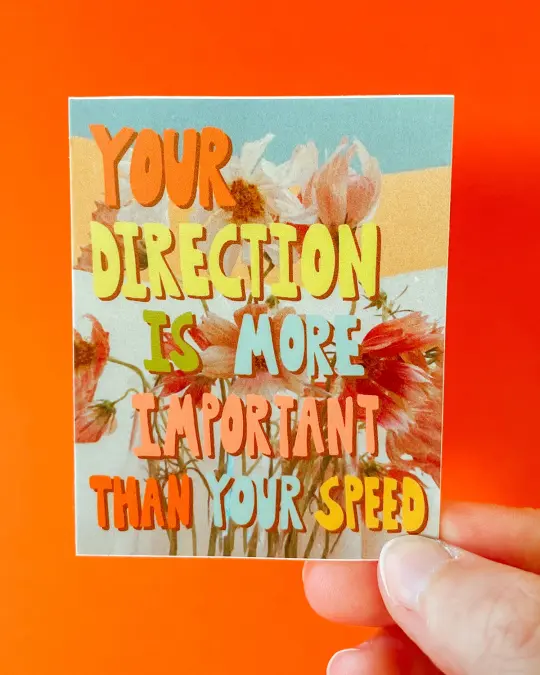 Direction VS Speed Sticker