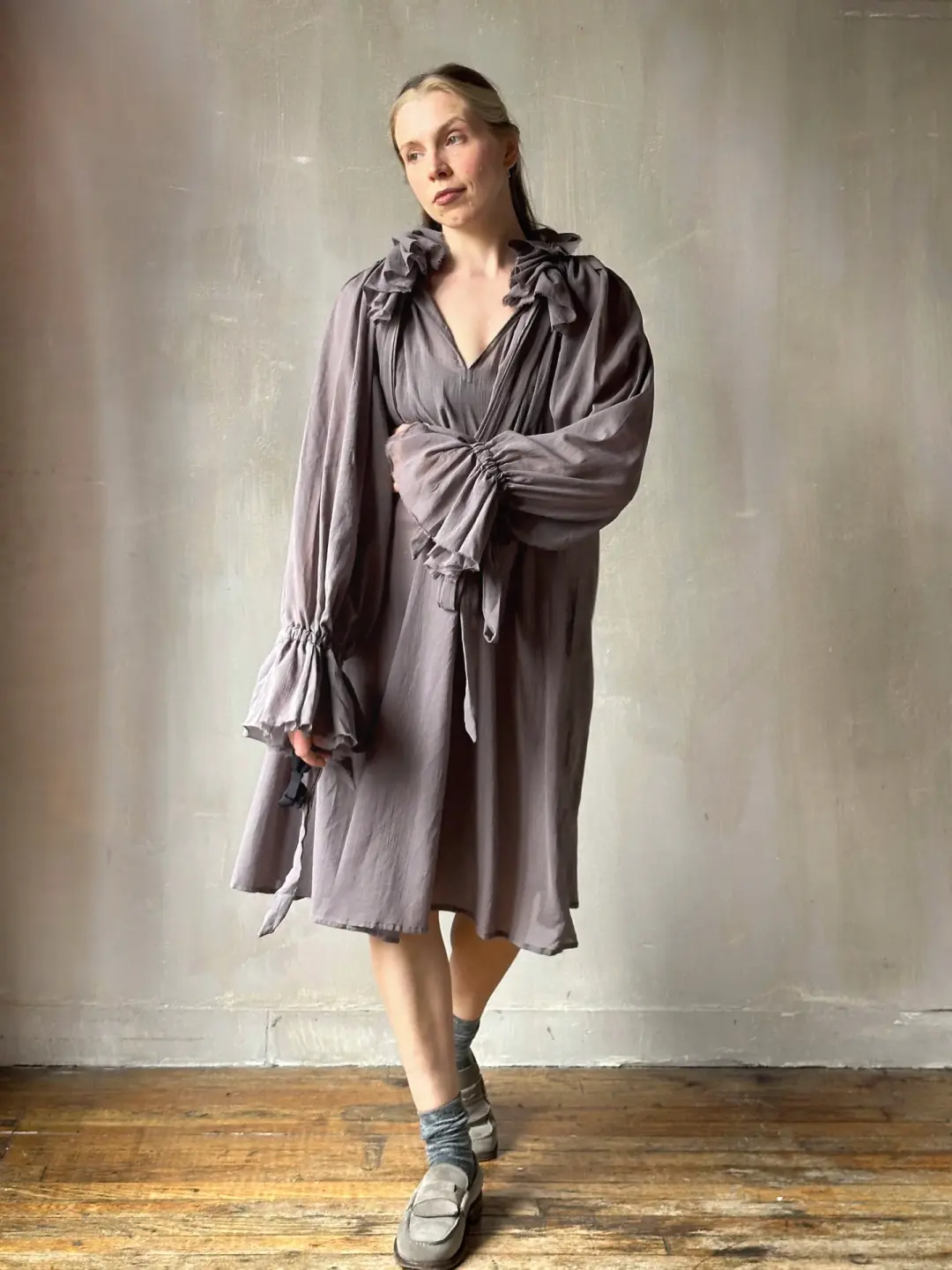 Maxi Alchemist Chemise in Lavender Smoke Cotton Gauze (Pre-Order)