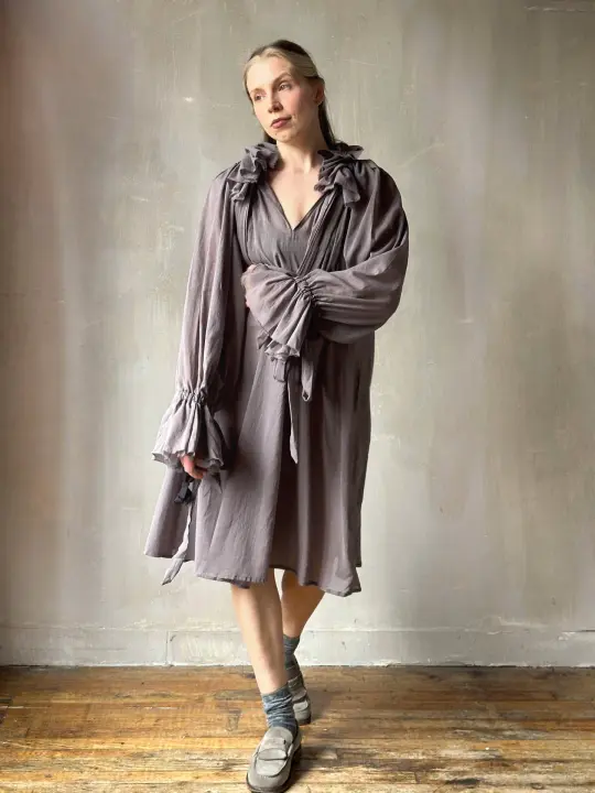 Maxi Alchemist Chemise in Lavender Smoke Cotton Gauze (Pre-Order)